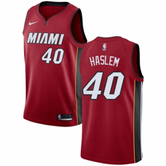Men's Nike Miami Heat #40 Udonis Haslem Authentic Red NBA Jersey Statement Edition - Ujersey
