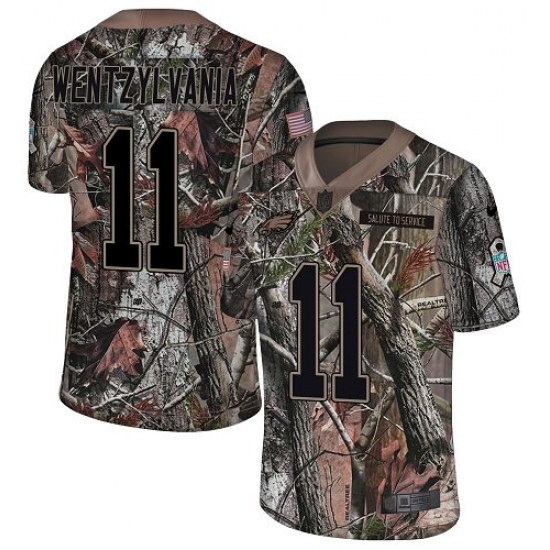 Men's Nike Philadelphia Eagles #11 Carson Wentz Camo Wentzylvania Rush Realtree Limited NFL Jersey - Ujersey