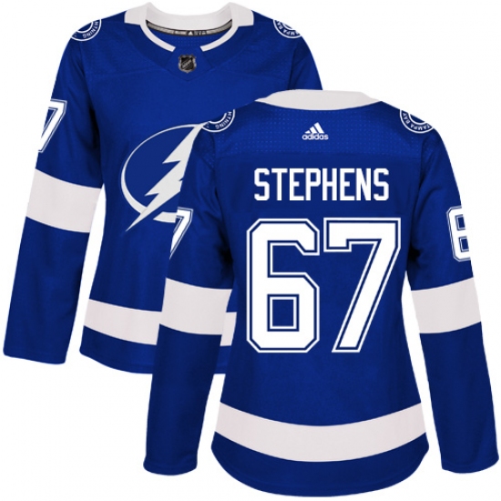 Women's Adidas Tampa Bay Lightning #67 Mitchell Stephens Authentic Royal Blue Home NHL Jersey - Ujersey