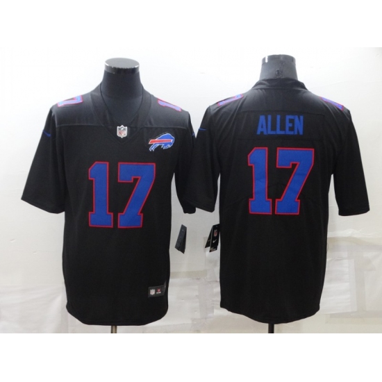 Men's Buffalo Bills #17 Josh Allen Black Nike Throwback Limited Jersey - Ujersey