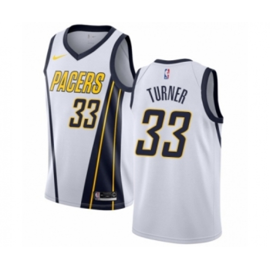 Men's Nike Indiana Pacers #33 Myles Turner White Swingman Jersey - Earned Edition - Ujersey