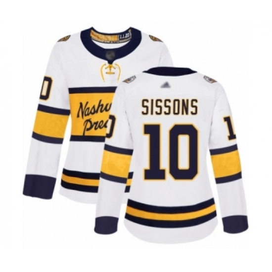 Women's Nashville Predators #10 Colton Sissons Authentic White 2020 Winter Classic Hockey Jersey - Ujersey