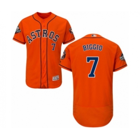 Men's Houston Astros #7 Craig Biggio Orange Alternate Flex Base Authentic Collection 2019 World Series Bound Baseball Jersey - Ujersey