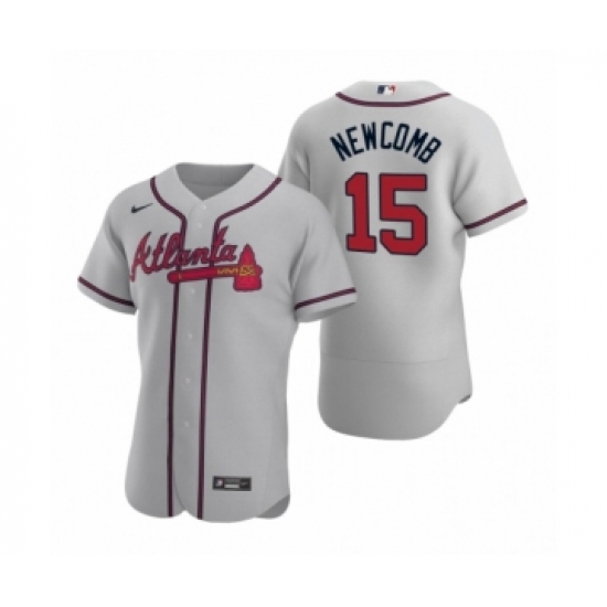 Men's Atlanta Braves #15 Sean Newcomb Nike Gray Authentic 2020 Road Jersey - Ujersey
