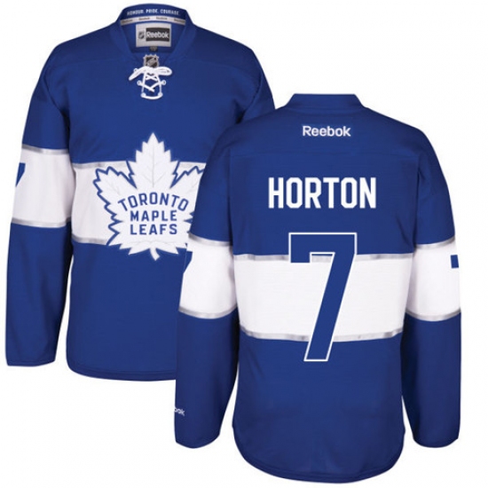 Men's Reebok Toronto Maple Leafs #7 Tim Horton Premier Royal Blue 2017 Centennial Classic NHL Jersey - Ujersey