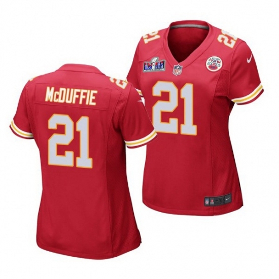 Women's Kansas City Chiefs #21 Trent McDuffie Red 2023 F U S E Vapor Untouchable Limited Stitched 2024 Super Bowl LVIII Jersey - Ujersey