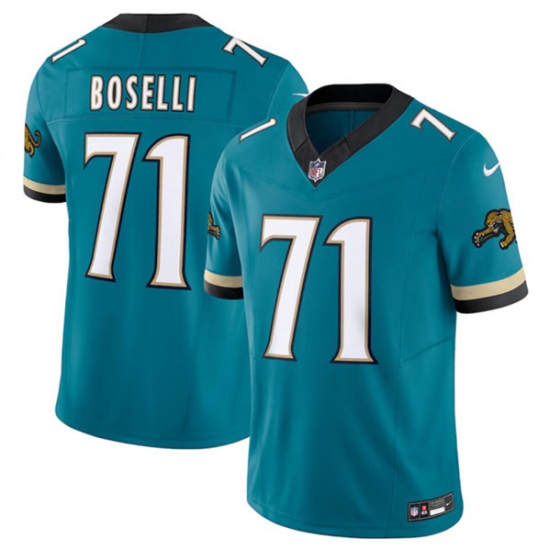Men's Jacksonville Jaguars #71 Tony Boselli Teal 2024 F.U.S.E. Prowler Throwback Vapor Limited Football Stitched Jersey - Ujersey