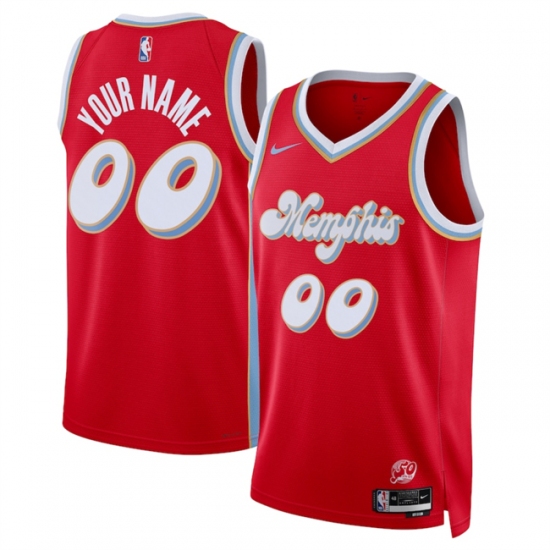Men's Memphis Grizzlies Active Player Custom Red 2024-25 City Edition Stitched Basketball Jersey - Ujersey