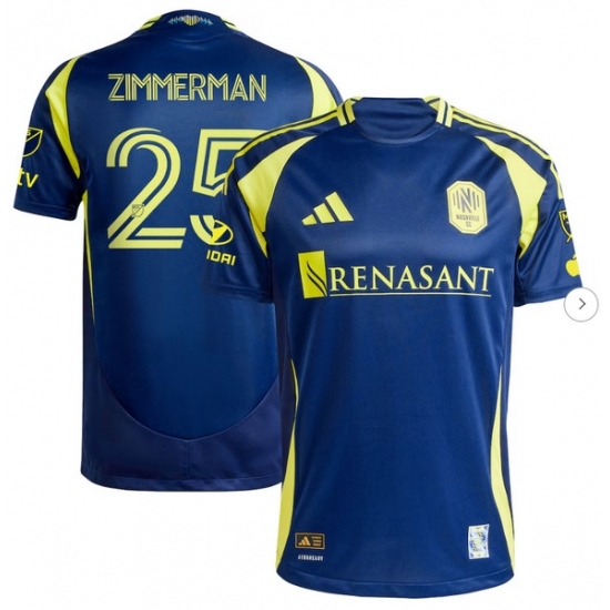 Mens Nashville SC Walker Zimmerman adidas Navy 2025 The Heart Of Nashville Kit Authentic Player Jersey - Ujersey