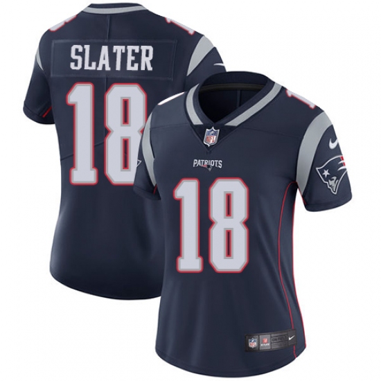 Women's Nike New England Patriots #18 Matthew Slater Navy Blue Team Color Vapor Untouchable Limited Player NFL Jersey - Ujersey