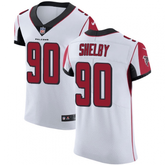 Men's Nike Atlanta Falcons #90 Derrick Shelby White Vapor Untouchable Elite Player NFL Jersey - Ujersey