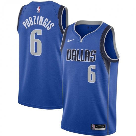 Men's Dallas Mavericks #6 Kristaps Porzingis Nike Blue 2020-21 Swingman Jersey - Ujersey