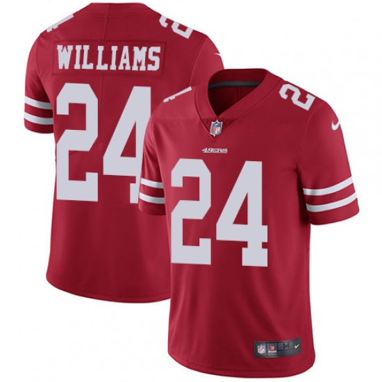 Men's Nike San Francisco 49ers #24 K'Waun Williams Red Team Color Vapor Untouchable Limited Player NFL Jersey - Ujersey