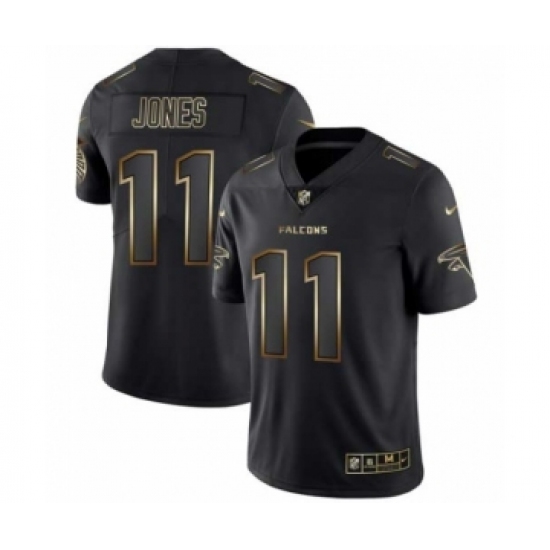 Men Atlanta Falcons #11 Julio Jones Black Golden Edition 2019 Vapor Untouchable Limited Jersey - Ujersey