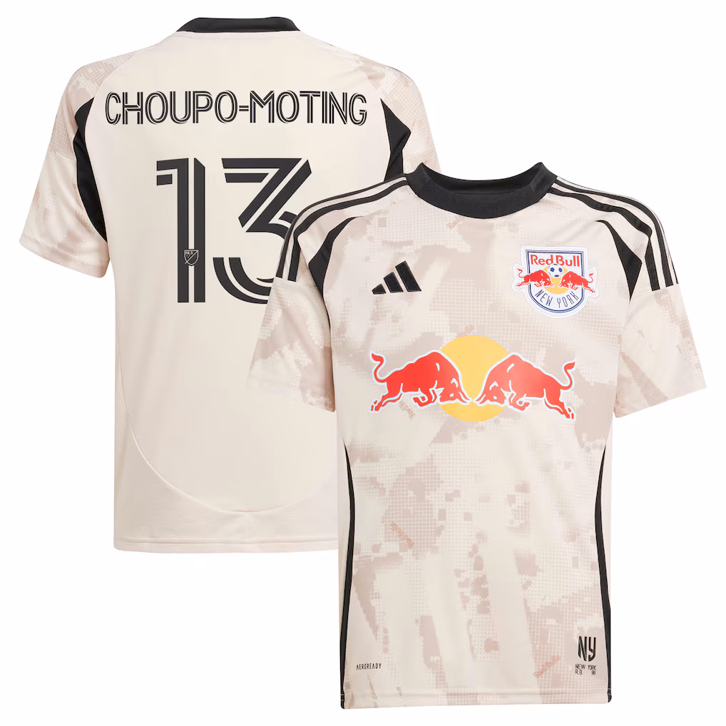 Youth New York Red Bulls Eric Maxim Choupo-Moting adidas Tan 2025 Stone Kit Replica Player Jersey