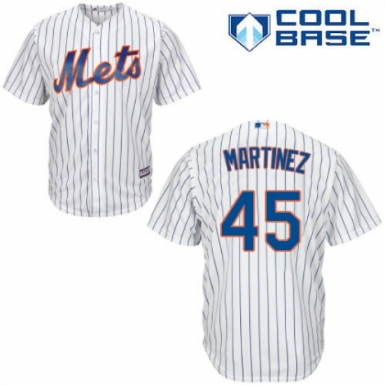 Men's Majestic New York Mets #45 Pedro Martinez Replica White Home Cool Base MLB Jersey - Ujersey
