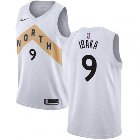 Women's Nike Toronto Raptors #9 Serge Ibaka Swingman White NBA Jersey - City Edition - Ujersey