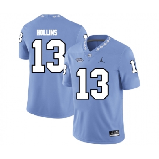 North Carolina Tar Heels 13 Mack Hollins Blue College Football Jersey