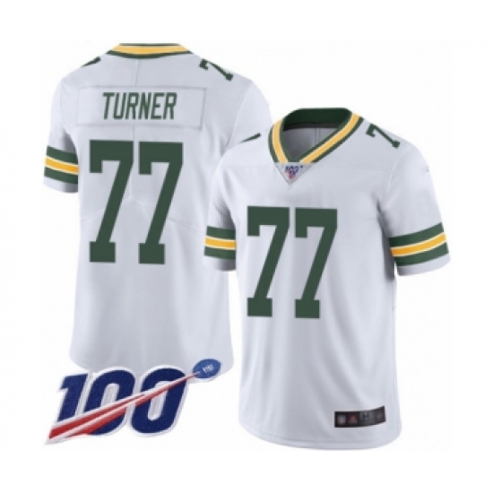 Men's Green Bay Packers #77 Billy Turner White Vapor Untouchable Limited Player 100th Season Football Jersey - Ujersey