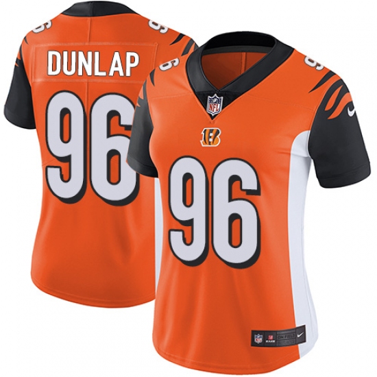 Women's Nike Cincinnati Bengals #96 Carlos Dunlap Vapor Untouchable Limited Orange Alternate NFL Jersey