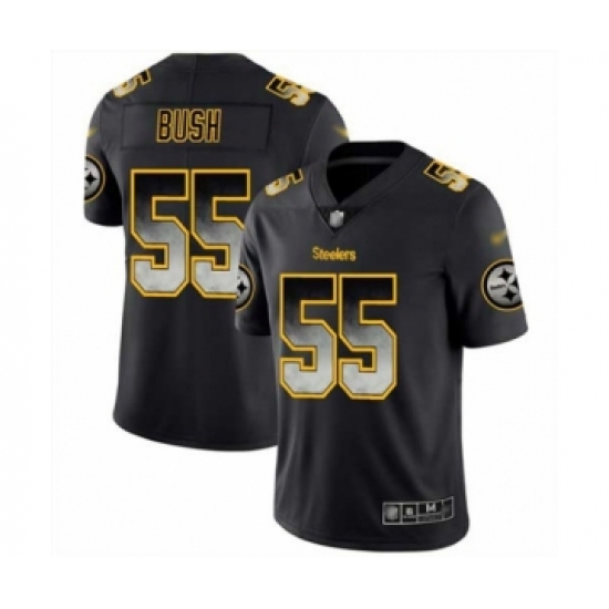 Men's Pittsburgh Steelers #55 Devin Bush Limited Black Smoke Fashion Football Jersey - Ujersey