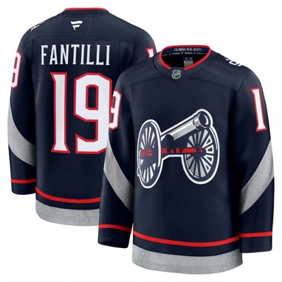 Men's Columbus Blue Jackets #19 Adam Fantilli Navy 2024-25 Alternate Stitched Hockey Jersey - Ujersey