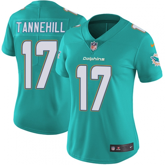 Women's Nike Miami Dolphins #17 Ryan Tannehill Aqua Green Team Color Vapor Untouchable Limited Player NFL Jersey - Ujersey