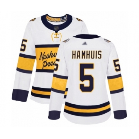 Women's Nashville Predators #5 Dan Hamhuis Authentic White 2020 Winter Classic Hockey Jersey - Ujersey