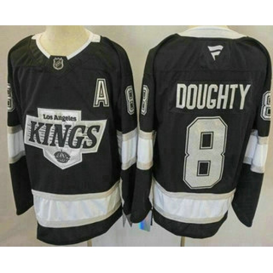 Men's Los Angeles Kings #8 Drew Doughty Black Alternate Authentic Jersey - Ujersey