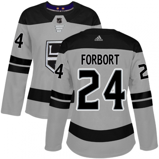 Women's Adidas Los Angeles Kings #24 Derek Forbort Authentic Gray Alternate NHL Jersey - Ujersey