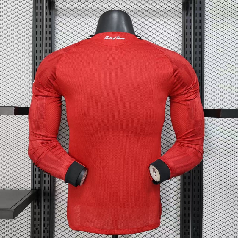 Manchester United Home Long Sleeve Jersey Shirt 2025/26 - Ujersey NHL