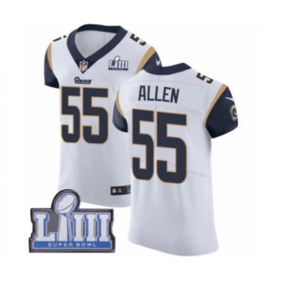 Men's Nike Los Angeles Rams #55 Brian Allen White Vapor Untouchable Elite Player Super Bowl LIII Bound NFL Jersey - Ujersey