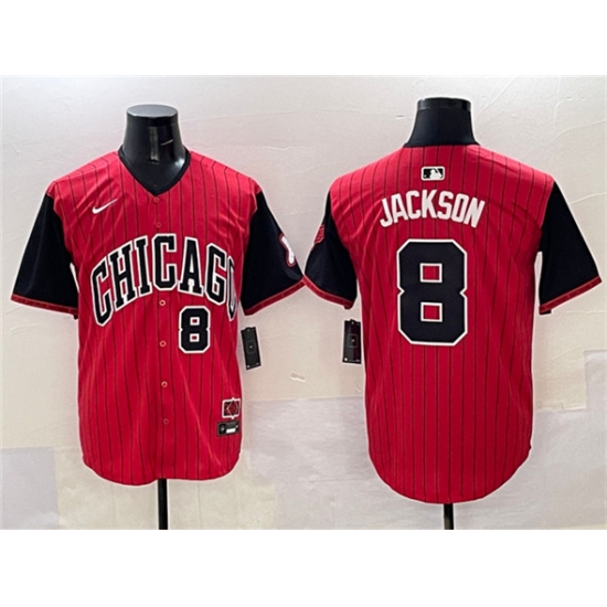 Men's Chicago White Sox #8 Bo Jackson Red Black 2025 City Connect Limited Stitched Baseball Jersey - Ujersey