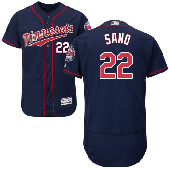 Men's Majestic Minnesota Twins #22 Miguel Sano Authentic Navy Blue Alternate Flex Base Authentic Collection MLB Jersey - Ujersey