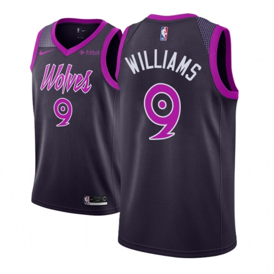 Men NBA 2018-19 Minnesota Timberwolves #9 C.J. Williams City Edition Purple Jersey - Ujersey