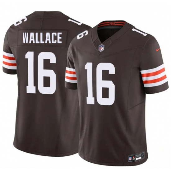 Men's Cleveland Browns #16 Tylan Wallace Brown 2026 F.U.S.E. Vapor Limited Football Stitched Jersey - Ujersey