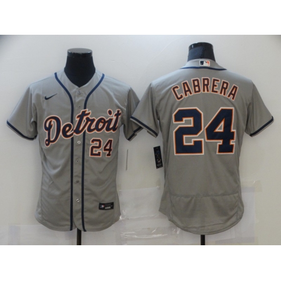 Men's Nike Detroit Tigers #24 Miguel Cabrera Gray Road Stitched Jersey - Ujersey