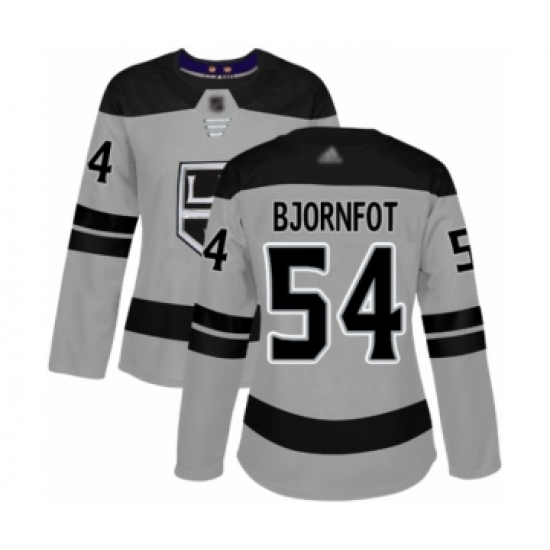 Women's Los Angeles Kings #54 Tobias Bjornfot Authentic Gray Alternate Hockey Jersey - Ujersey