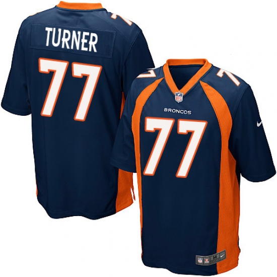Men's Nike Denver Broncos #77 Billy Turner Game Navy Blue Alternate NFL Jersey - Ujersey