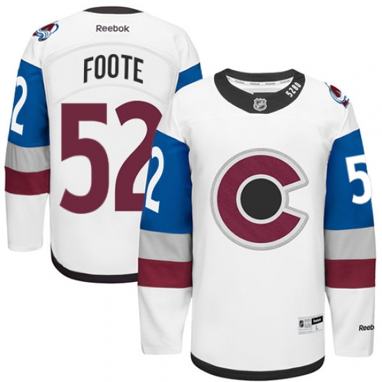 Men's Reebok Colorado Avalanche #52 Adam Foote Authentic White 2016 Stadium Series NHL Jersey - Ujersey
