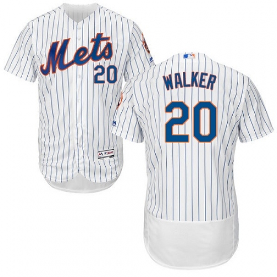 Men's Majestic New York Mets #20 Neil Walker White Home Flex Base Authentic Collection MLB Jersey - Ujersey