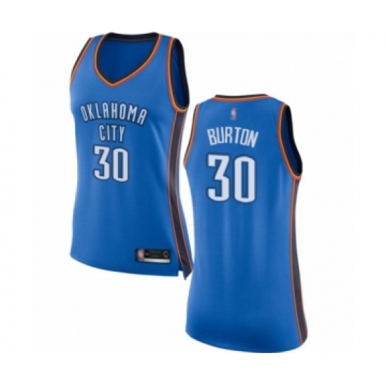 Women's Oklahoma City Thunder #30 Deonte Burton Swingman Royal Blue Basketball Jersey - Icon Edition - Ujersey