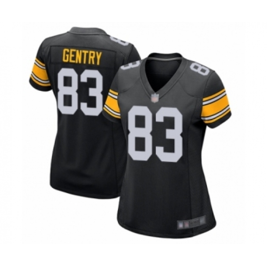 Women's Pittsburgh Steelers #83 Zach Gentry Game Black Alternate Football Jersey - Ujersey