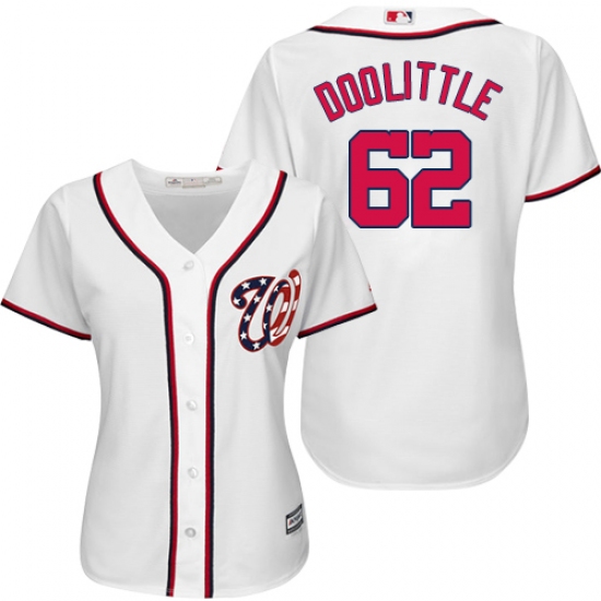 Women's Majestic Washington Nationals #62 Sean Doolittle Authentic White Home Cool Base MLB Jersey - Ujersey