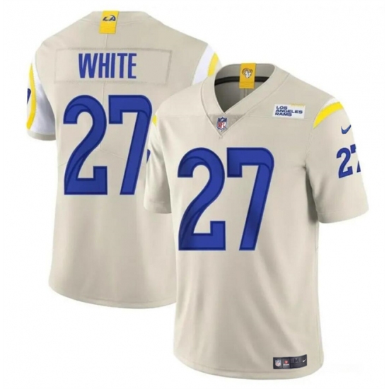 Men's Los Angeles Rams #27 Tre'Davious White Bone Vapor Untouchable Football Stitched Jersey - Ujersey