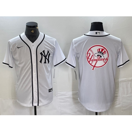Men's New York Yankees Blank White Cool Base Stitched Jerseys - Ujersey