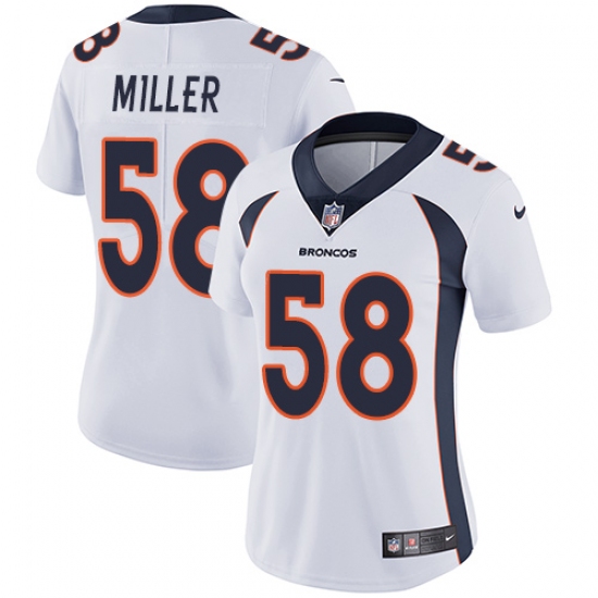 Women's Nike Denver Broncos #58 Von Miller White Vapor Untouchable Limited Player NFL Jersey - Ujersey