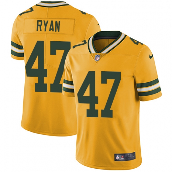 Men's Nike Green Bay Packers #47 Jake Ryan Elite Gold Rush Vapor Untouchable NFL Jersey - Ujersey