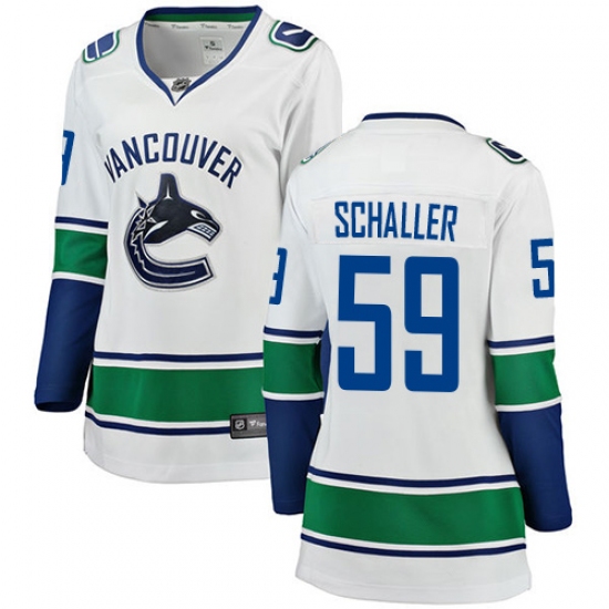 Women's Vancouver Canucks #59 Tim Schaller Fanatics Branded White Away Breakaway NHL Jersey - Ujersey