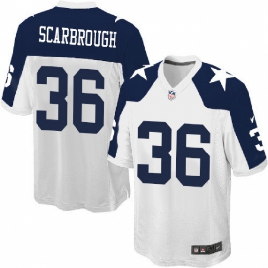 Men's Nike Dallas Cowboys #36 Bo Scarbrough Game White Throwback Alternate NFL Jersey - Ujersey